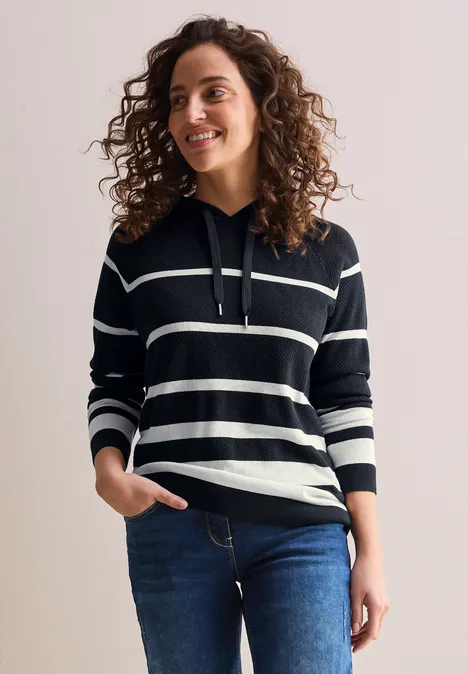 Gestreifter Hoodie universal blue