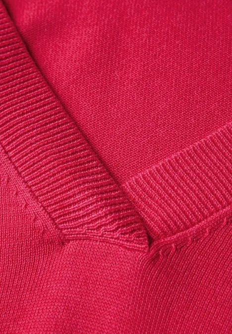 V-Neck Pullover granita red