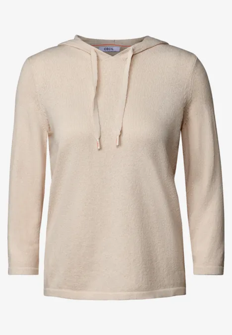 Lichtgewicht hoodie pearl beige