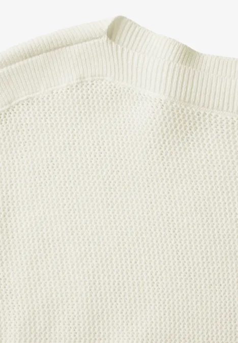 Leichter Strukturpullover vanilla white