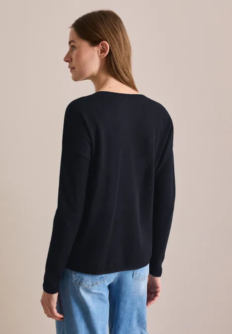 Leichter Strukturpullover universal blue