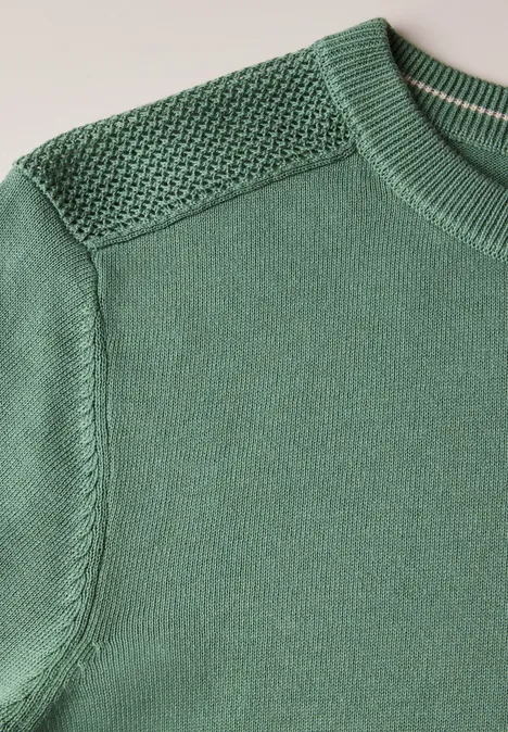 Pullover mit Mesh-Detail raw salvia green