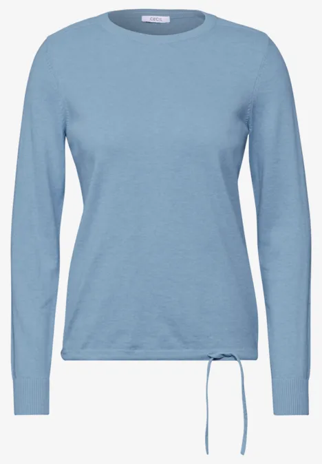 Pullover mit Mesh-Detail light blue melange