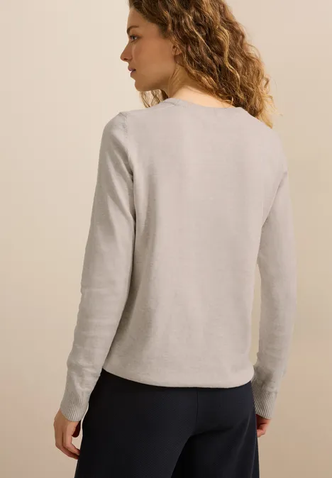 Pullover mit Mesh-Detail pearl beige mel.