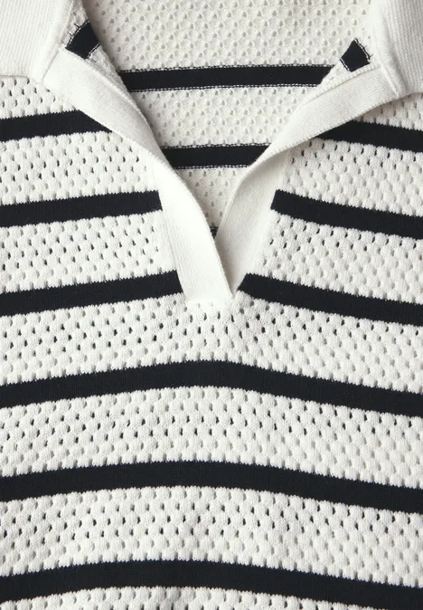 Pullover mit Polokragen vanilla white