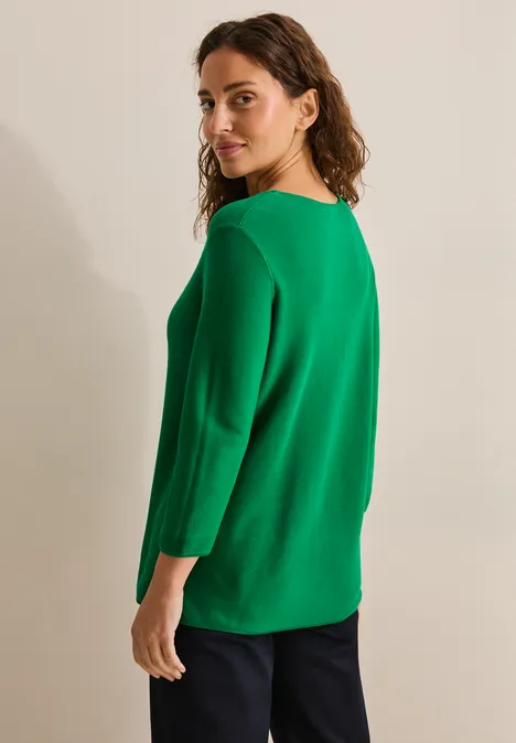 Pull structuré garden green
