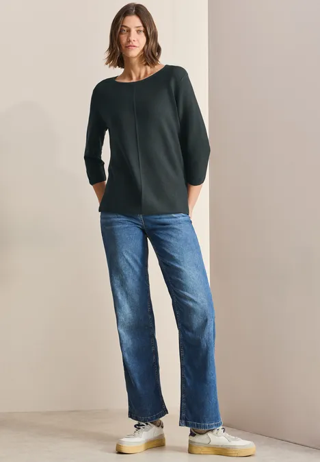 Trui met structuur slate khaki