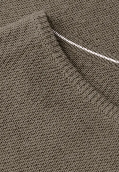Trui met structuur smoky taupe melange