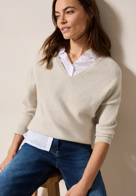 Kuscheliger Pullover desert beige melange
