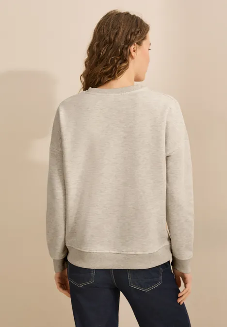 Sweatshirt mit Stickerei pearl beige mel.