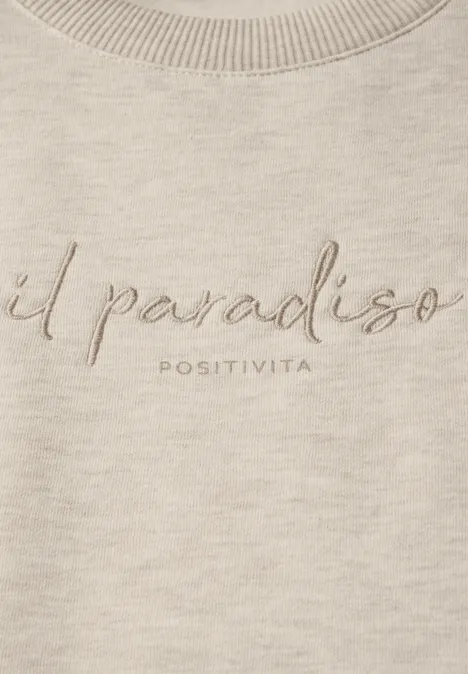 Sweatshirt mit Stickerei pearl beige mel.