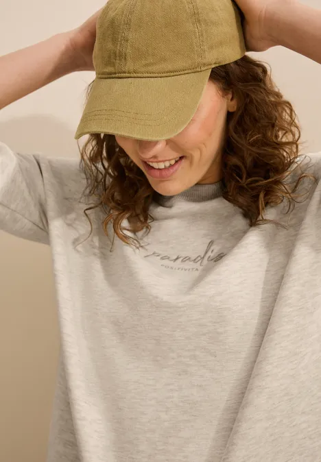 Sweatshirt mit Stickerei pearl beige mel.