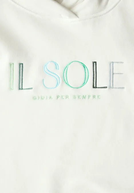 Hoodie mit Stickerei vanilla white