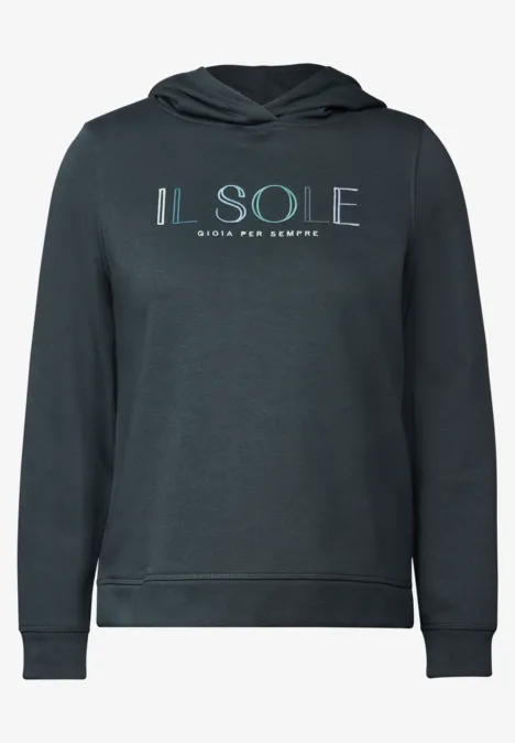 Hoodie mit Stickerei slate khaki