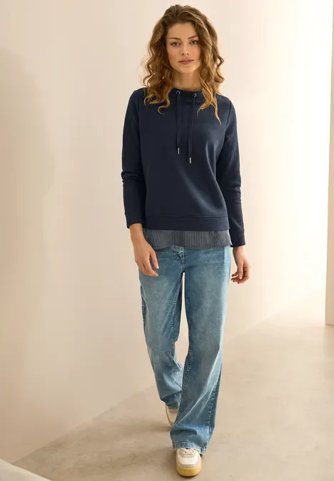 Sweatshirt im Layering-Look universal blue