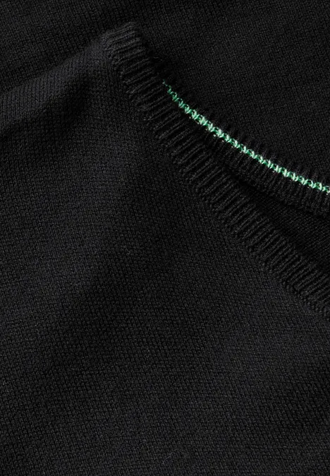 Leichter Kurzarmpullover Black