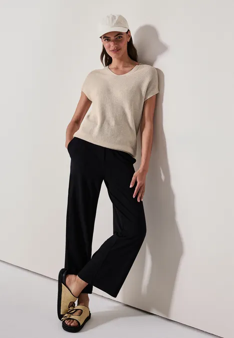 Ärmelloser Strukturpullover pearl beige melange Ärmelloser Strukturpullover pearl beige melange