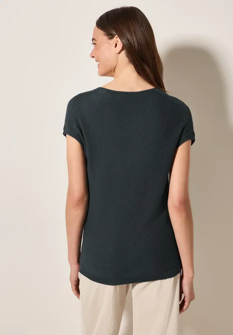 Ärmelloser Strukturpullover slate khaki