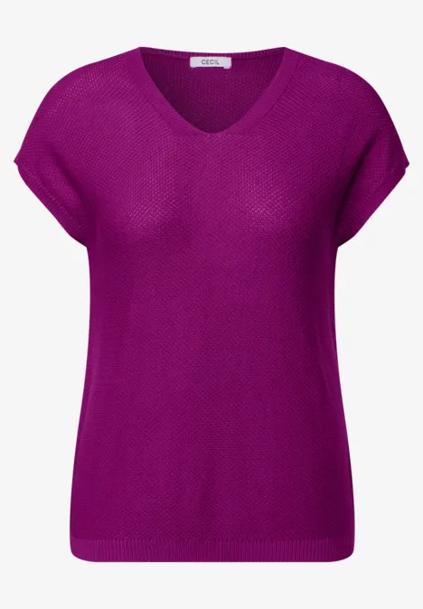 Ärmelloser Strukturpullover anemone pink