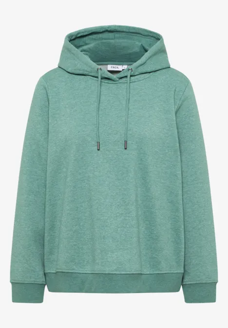 Sweat-shirt avec capuche jewel green melange