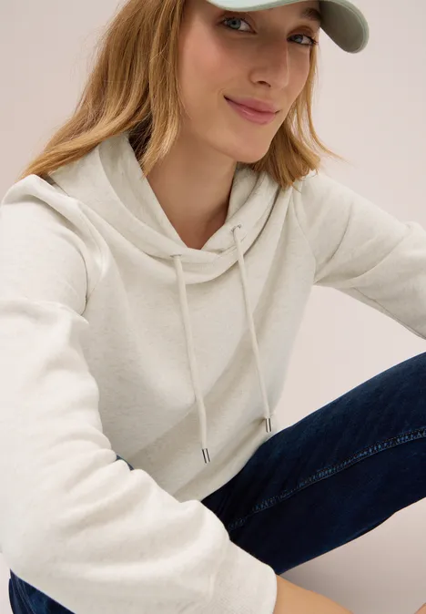 Sweat-shirt avec capuche oat milk beige melange