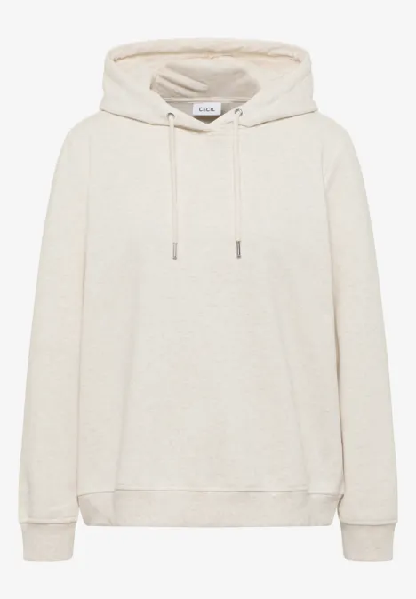 Sweat-shirt avec capuche oat milk beige melange