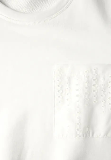 Sweatshirt mit Brusttasche vanilla white