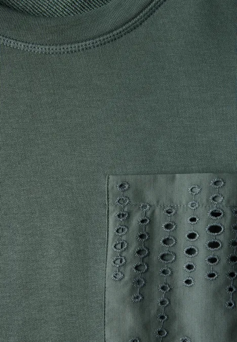 Sweatshirt mit Brusttasche dark balmy khaki