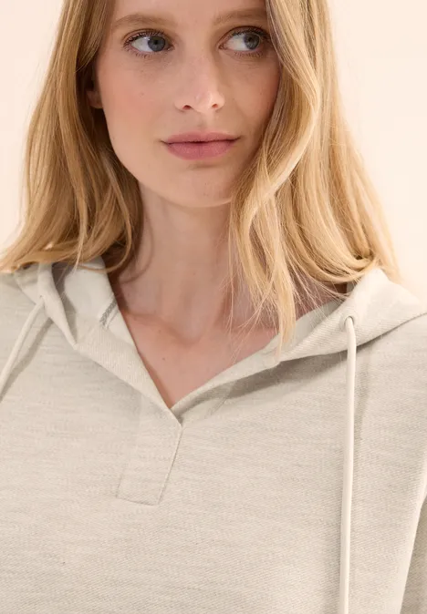 Kurzarm Hoodie pearl beige mel.