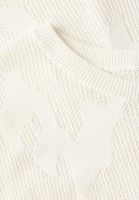 Ärmelloser Strickpullover vanilla white