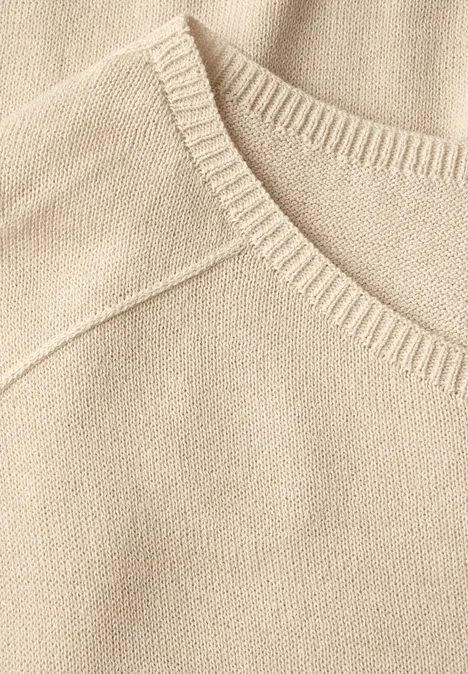 Leinen-Look Strickpullover pearl beige mel.