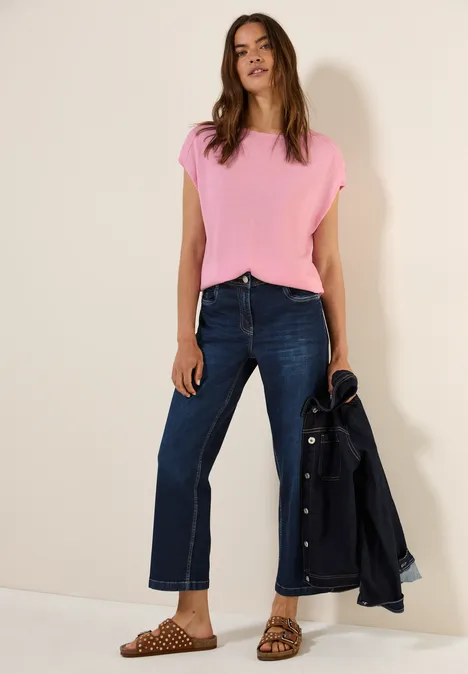Gebreide trui met linnenlook cherry blossom pink