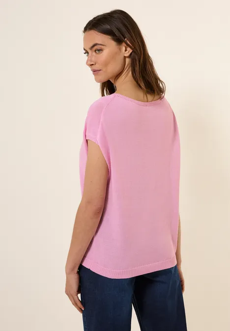 Leinen-Look Strickpullover cherry blossom pink
