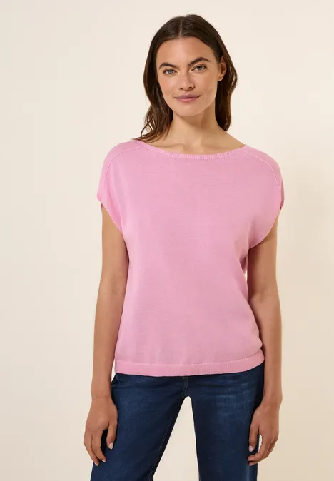 Leinen-Look Strickpullover cherry blossom pink