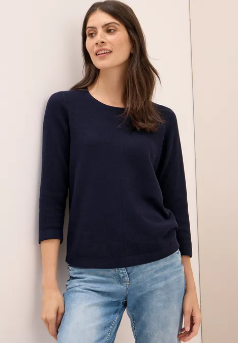 Pull à col rond en maille urban dark blue