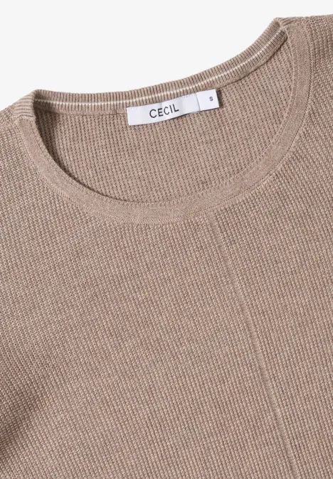 Rundhals Strickpullover toffee cream melange
