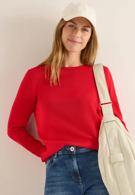 Basic Pullover fiery red