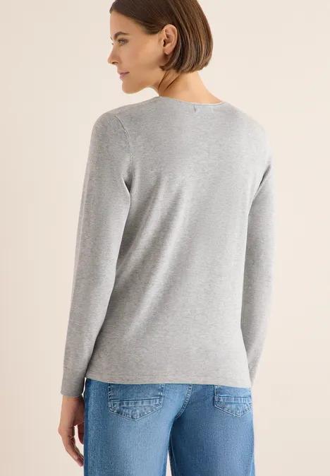 Basic Pullover chalk grey melange