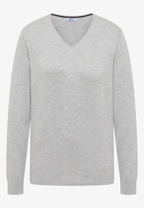 Basic Pullover chalk grey melange