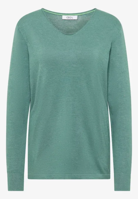 Basic Pullover jewel green melange