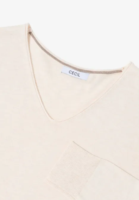 Basic Pullover oat milk beige melange