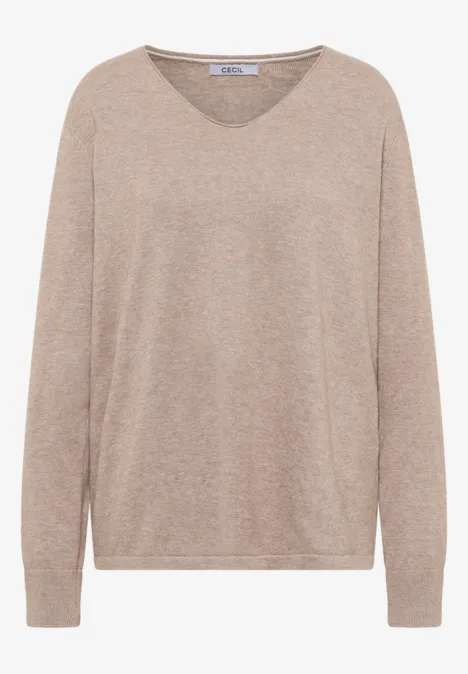 Basic Pullover toffee cream melange