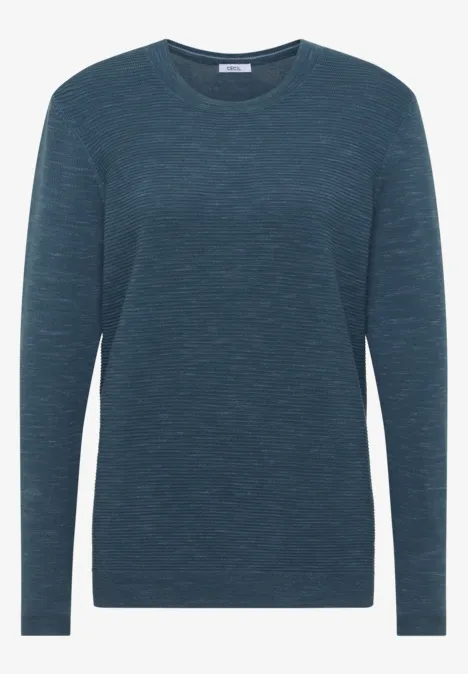 Strukturpullover teal blue heather melange