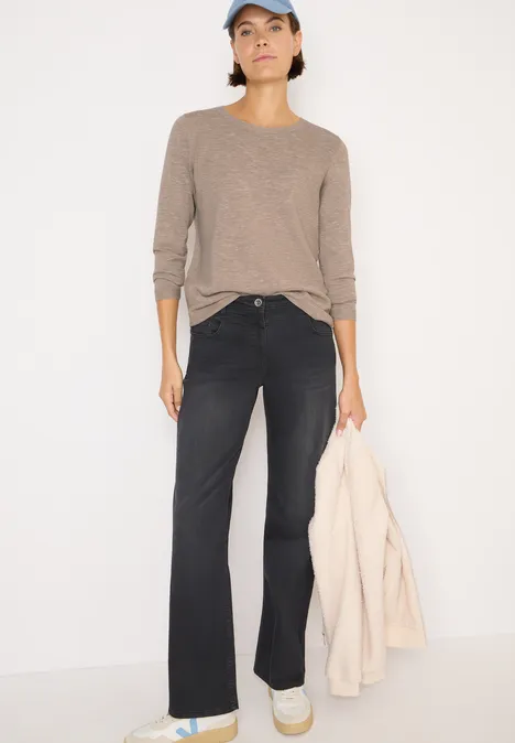 Strukturpullover toffee cream heather melange