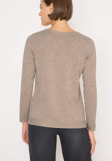Strukturpullover toffee cream heather melange