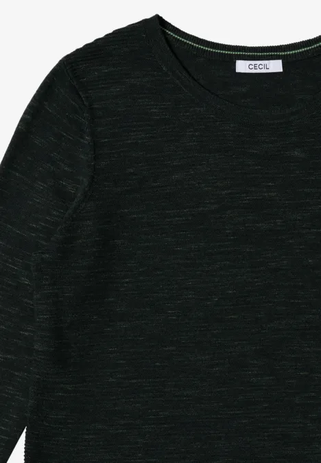 Strukturpullover ink green heather melange