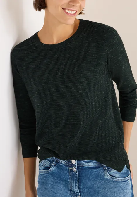 Strukturpullover ink green heather melange