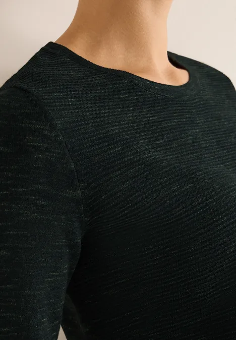 Strukturpullover ink green heather melange