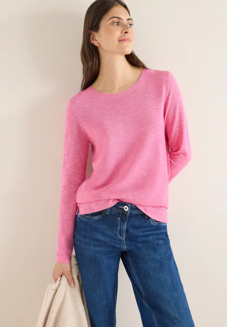 Strukturpullover heather dark blossom melange