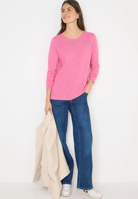 Strukturpullover heather dark blossom melange